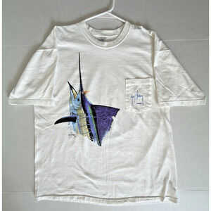 Vintage Guy Harvey Sailfish Catch & Release Pocket T-Shirt XL USA